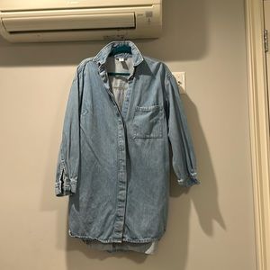 Oversized denim shirt dress